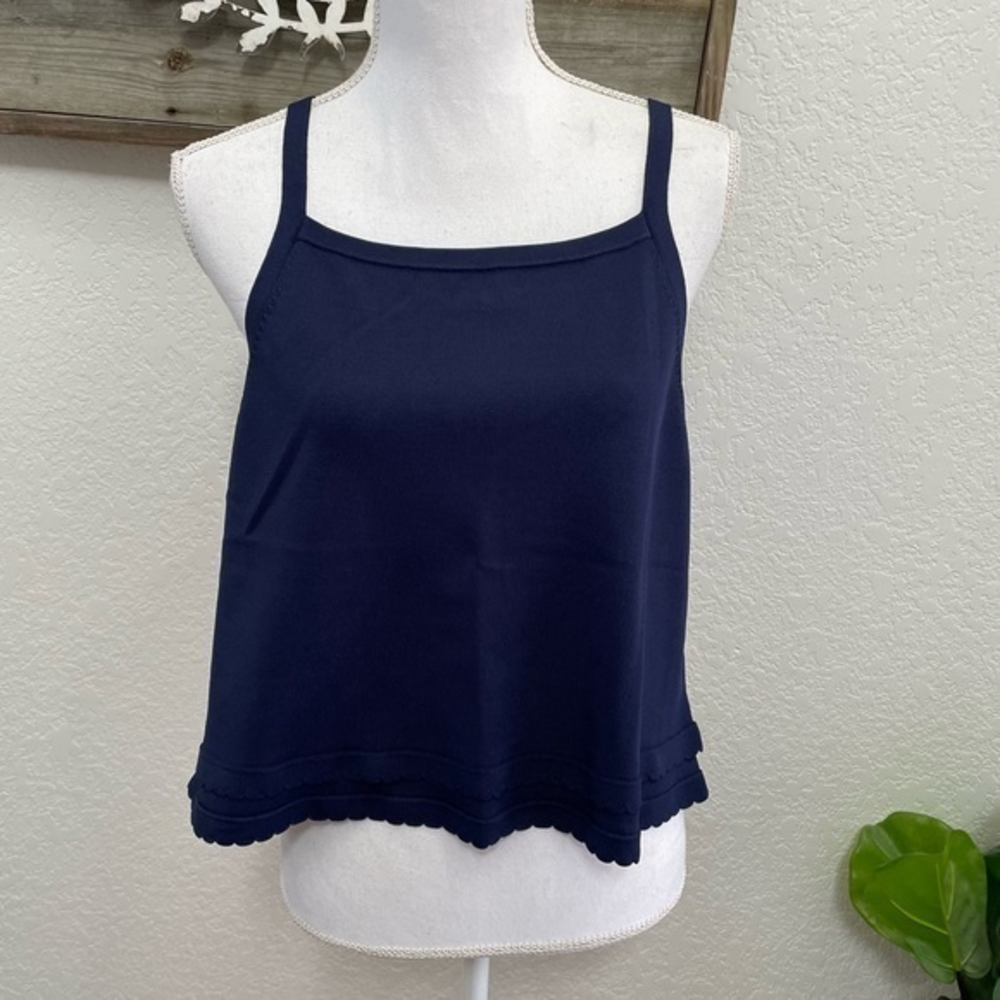 Lilly Pulitzer navy blue cropped sweater tank top XL NWT
